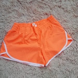 Danskin Now Athletic Running Short Orange White Size Medium